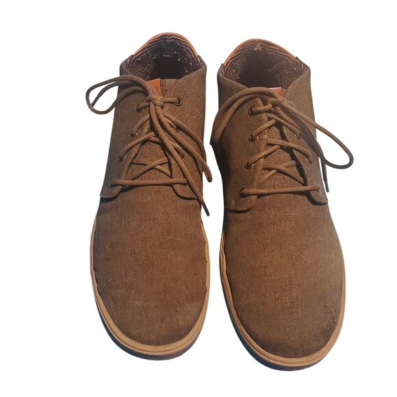 OluKai Size 11.5 EU 44.5 Nana Hele Wai'apo Chukka Boots High Top Canvas Green - Picture 2 of 11